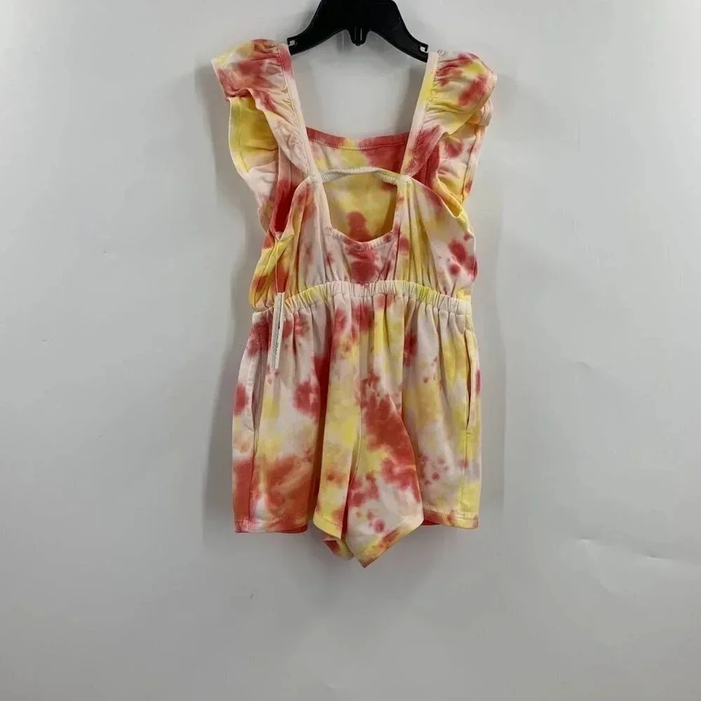 Tucker + Tate Kids' Tie Dye Romper In‎ Pink- Yellow Tie Dye Size 6 NWT